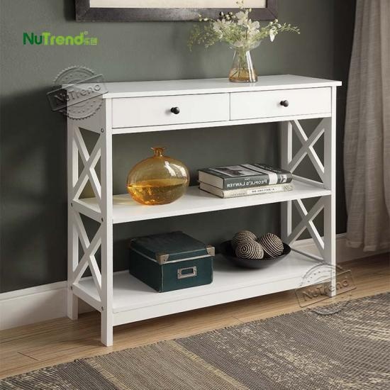 Black Modern Wood console Table with drawer furniture factory china		