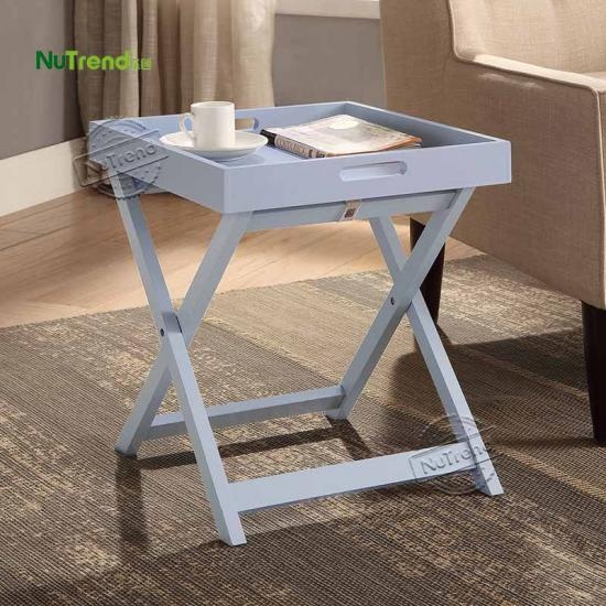wholesale Wood Little Farmhouse Suqare White Tray Side Table furniture factory
