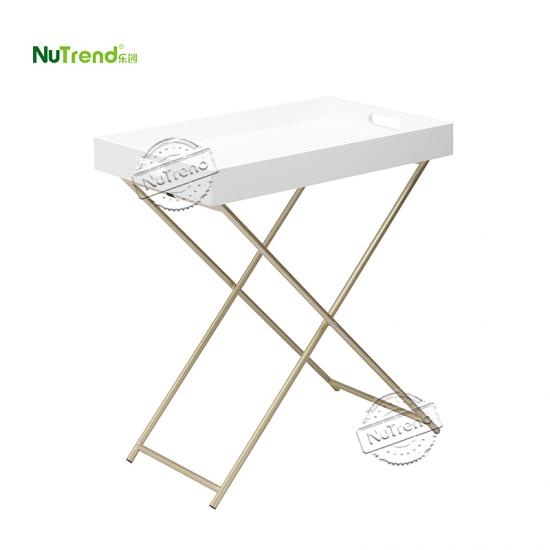 wholesale  small modern gold metal frame tray side table factory